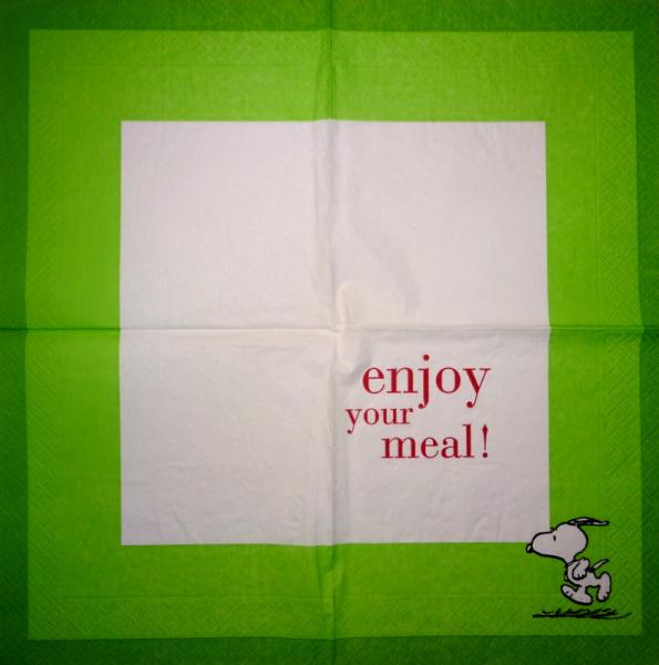 BF-074 Bekannte Figuren - 3-lagig - Peanuts - Snoopy - Enjoy your meal !